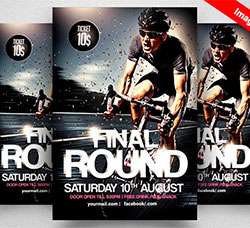 自行车比赛海报/传单模板：Bicycle Racing Flyer Templates